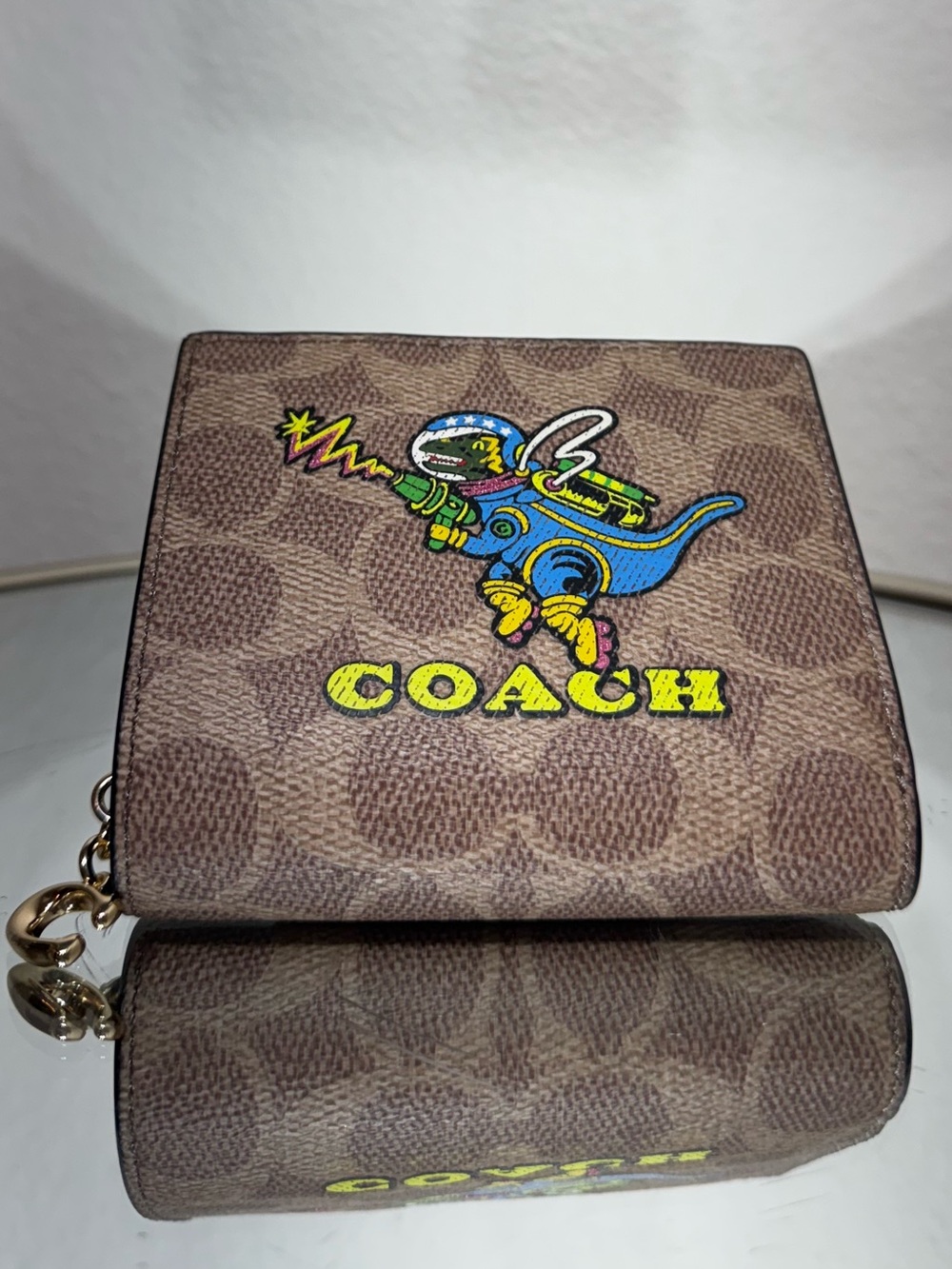 Coach Cosmic Snap Wallet In Signature Canvas With Rexy Print